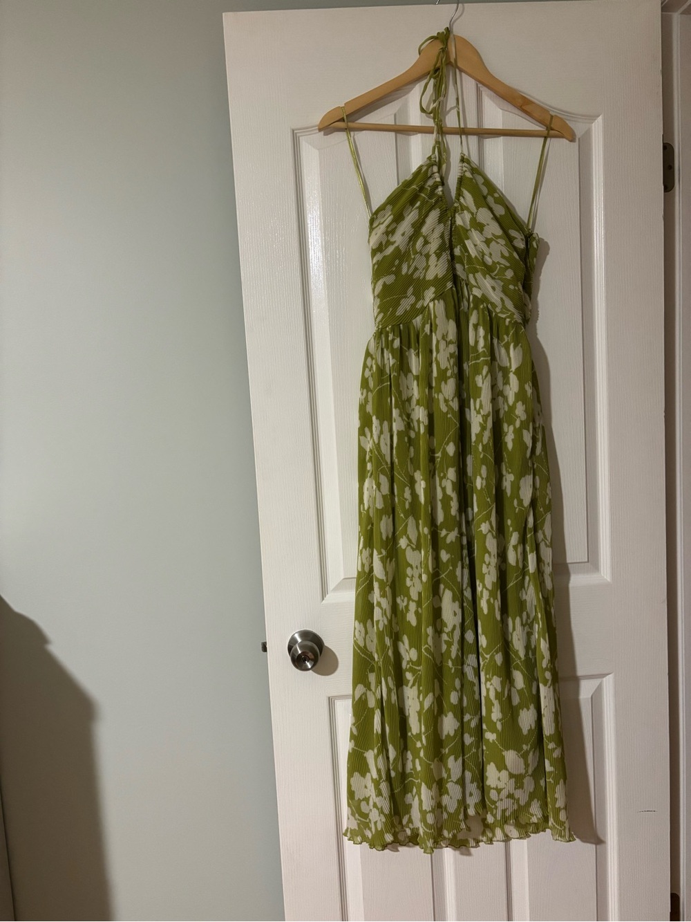 Abercrombie & Fitch Olive Green Floral Halter Maxi Dress